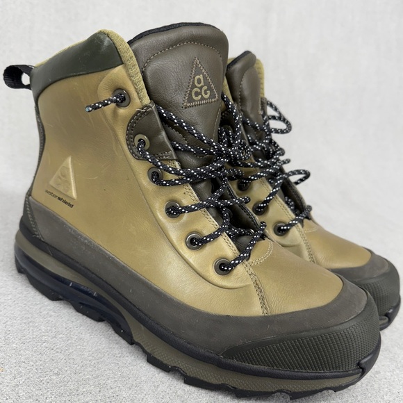 NIKE Air Max ACG Conquer Watershield Boots Mens 9.5 Waterproof Hiking Rain Army